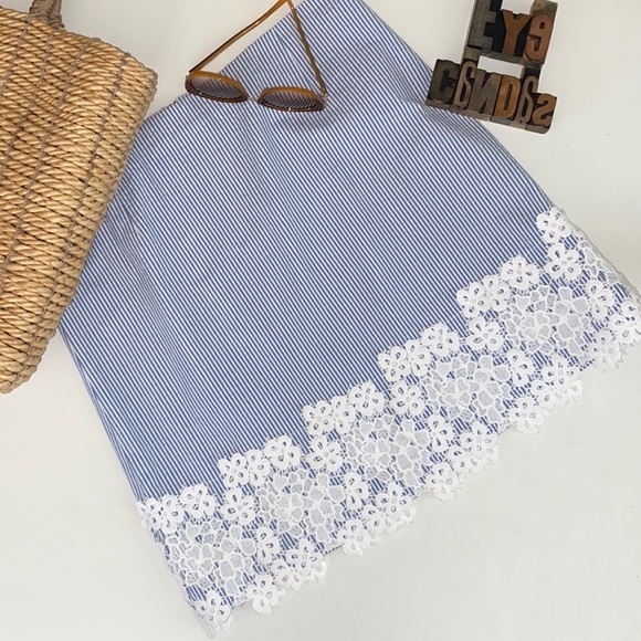 🌺DRAPER JAMES ‘Sarabeth’ Seersucker Mini Skirt - Picture 4 of 8